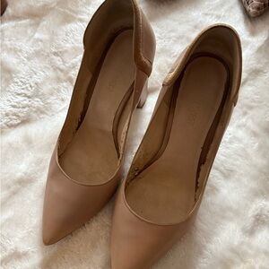 Nine West Pointed Toe Heels in Nude - Women's Pumps